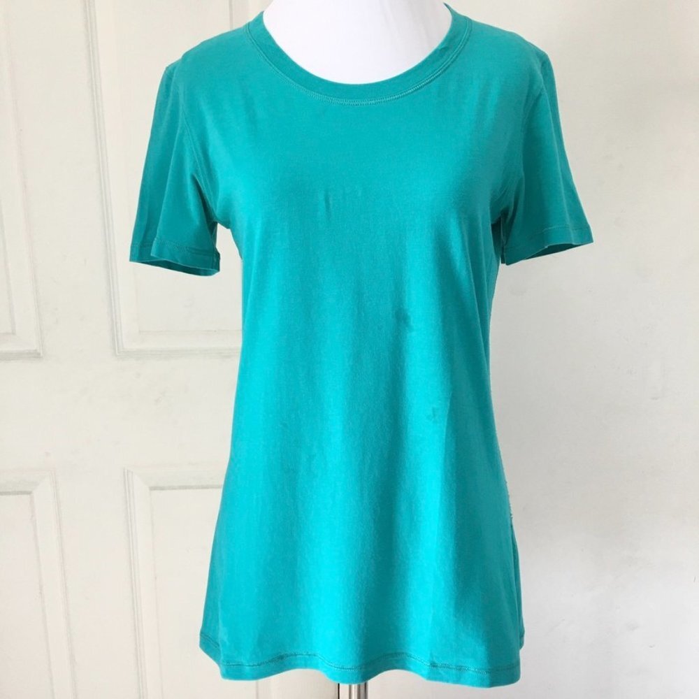 Lululemon Womens Aqua Blue Green Short Sleeve T Shirt Size 6